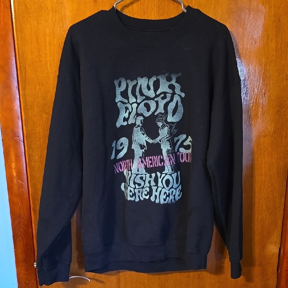 Pink Floyd Black Sweatshirt 1975 Wish You Were Here Tour Unisex Size Large